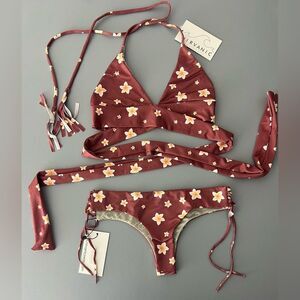 NWT Nirvanic PLUMERIA CLAY FAI TOP & Umica BOTTOM Swim Set size XS